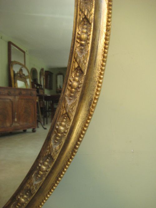 19TH CENTURY VERY LARGE OVAL GILT MIRROR - ADDITIONAL PHOTO 2