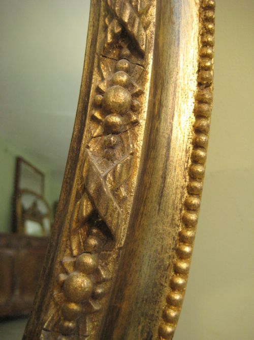 19TH CENTURY VERY LARGE OVAL GILT MIRROR - ADDITIONAL PHOTO 4