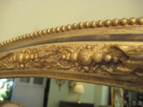 19TH CENTURY VERY LARGE OVAL GILT MIRROR - ADDITIONAL PHOTO 5