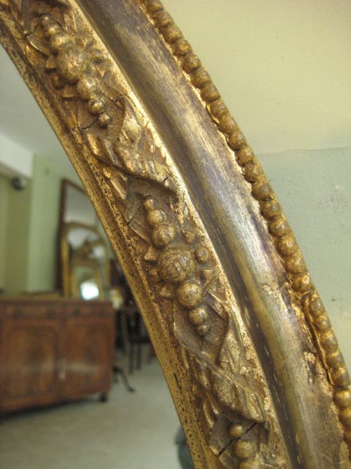 19TH CENTURY VERY LARGE OVAL GILT MIRROR - ADDITIONAL PHOTO 6