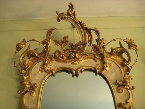 PAIR 19TH CENTURY PAINTED AND PARCELGILT GIRANDOLES - ADDITIONAL PHOTO 2