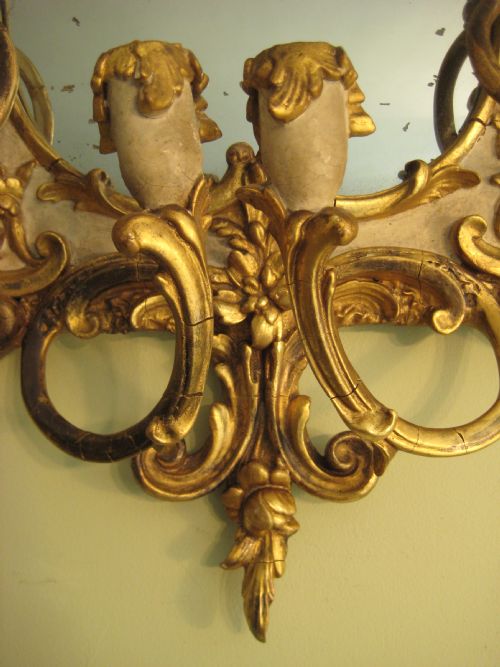PAIR 19TH CENTURY PAINTED AND PARCELGILT GIRANDOLES - ADDITIONAL PHOTO 6