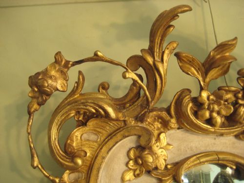 PAIR 19TH CENTURY PAINTED AND PARCELGILT GIRANDOLES - ADDITIONAL PHOTO 8