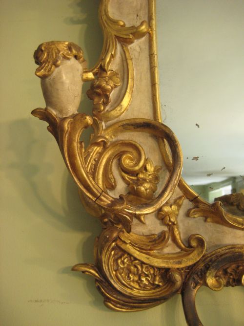 PAIR 19TH CENTURY PAINTED AND PARCELGILT GIRANDOLES - ADDITIONAL PHOTO 9