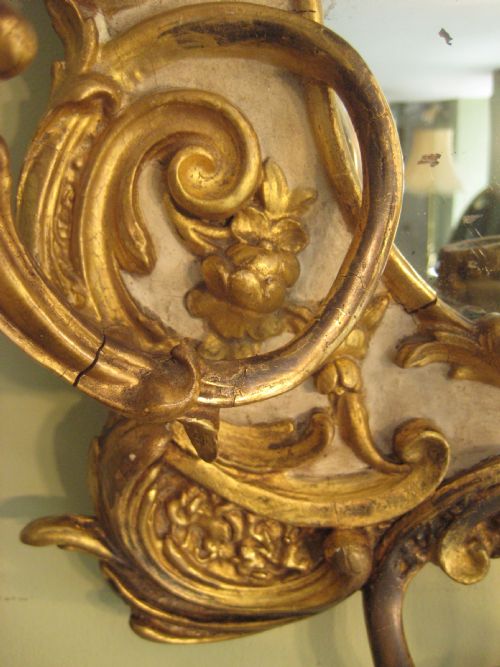 PAIR 19TH CENTURY PAINTED AND PARCELGILT GIRANDOLES - ADDITIONAL PHOTO 10