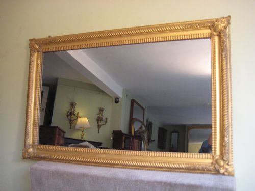french gilt overmantle mirror - CATEGORY: ANTIQUE MIRRORS - DATED 1890