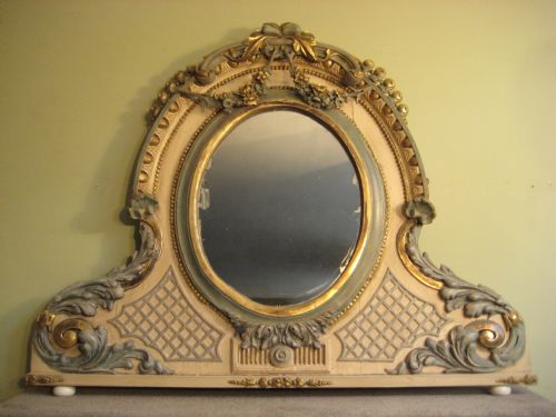 french painted and parcelgilt overmantle - CATEGORY: ANTIQUE MIRRORS - DATED 1860