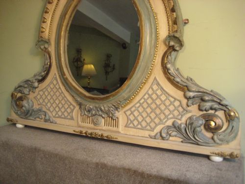 FRENCH PAINTED AND PARCELGILT OVERMANTLE - ADDITIONAL PHOTO 3