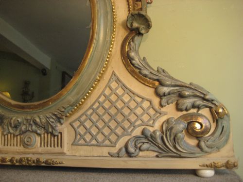 FRENCH PAINTED AND PARCELGILT OVERMANTLE - ADDITIONAL PHOTO 4