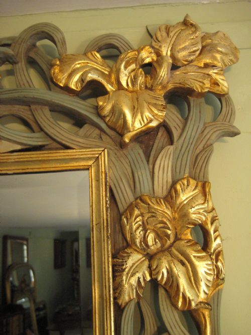 JAPANESE PAINTED AND PARCELGILT MIRROR - ADDITIONAL PHOTO 4