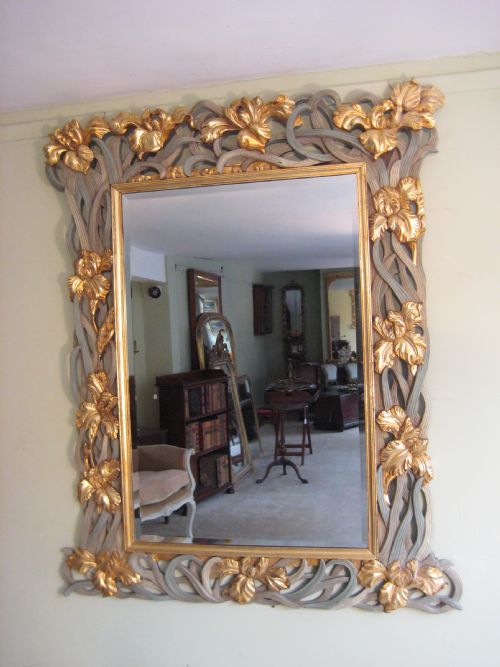 JAPANESE PAINTED AND PARCELGILT MIRROR - ADDITIONAL PHOTO 12