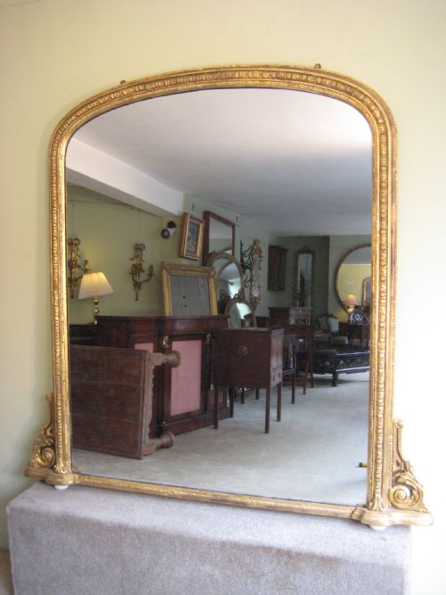 gilt arch top overmantle - CATEGORY: ANTIQUE MIRRORS - DATED 1870