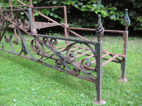PAIR VICTORIAN WROUGHT IRON JARDINIERES - ADDITIONAL PHOTO 9