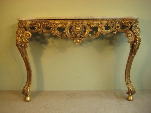 19th century gilt console table - CATEGORY: ANTIQUE TABLES - DATED 1870