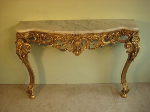 19TH CENTURY GILT CONSOLE TABLE - ADDITIONAL PHOTO 1