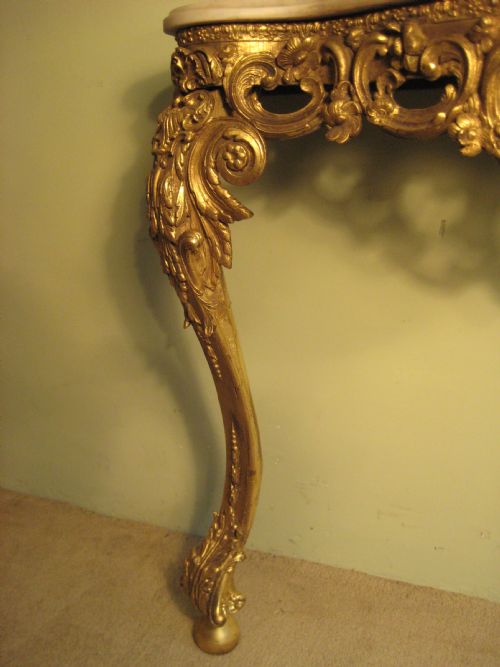 19TH CENTURY GILT CONSOLE TABLE - ADDITIONAL PHOTO 8