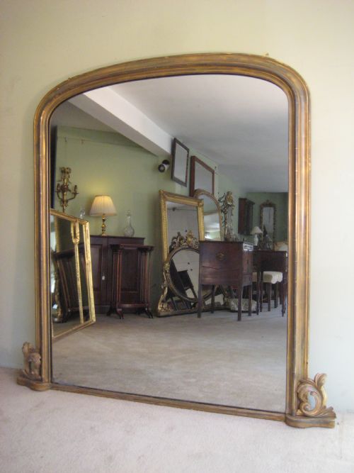gilt arch top overmantle - CATEGORY: ANTIQUE MIRRORS - DATED 1860