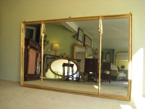 gilt tripleplate overmantle - CATEGORY: ANTIQUE MIRRORS - DATED 1880