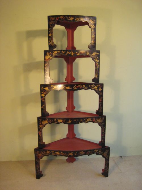 nest of japanese lacquer stacking tables - CATEGORY: ANTIQUE TABLES - DATED 1900