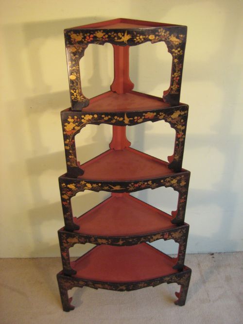 NEST OF JAPANESE LACQUER STACKING TABLES - ADDITIONAL PHOTO 6