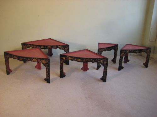 NEST OF JAPANESE LACQUER STACKING TABLES - ADDITIONAL PHOTO 7