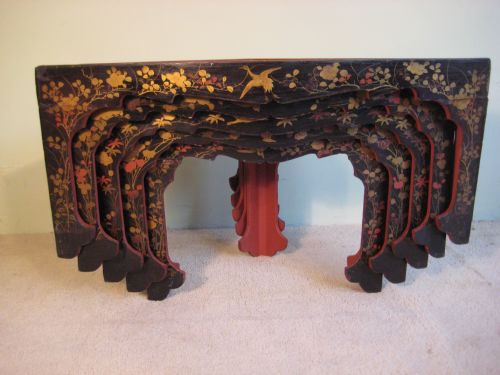 NEST OF JAPANESE LACQUER STACKING TABLES - ADDITIONAL PHOTO 14