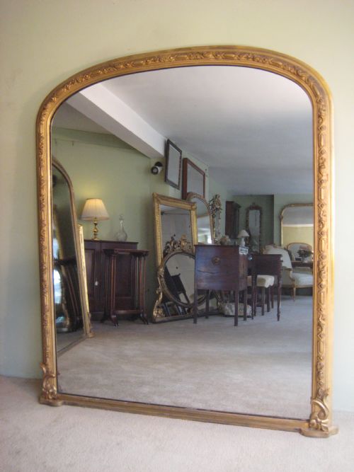 gilt arch top overmantle - CATEGORY: ANTIQUE MIRRORS - DATED 1860