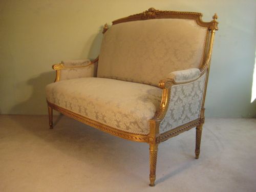 FRENCH GILTWOOD LOUIS XVI STYLE SOFA - ADDITIONAL PHOTO 1