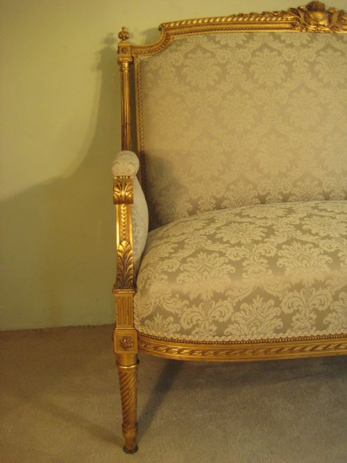 FRENCH GILTWOOD LOUIS XVI STYLE SOFA - ADDITIONAL PHOTO 2