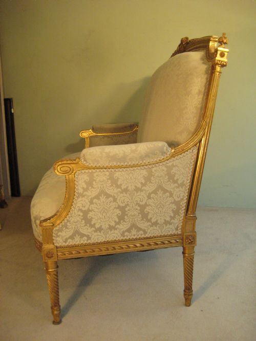 FRENCH GILTWOOD LOUIS XVI STYLE SOFA - ADDITIONAL PHOTO 3