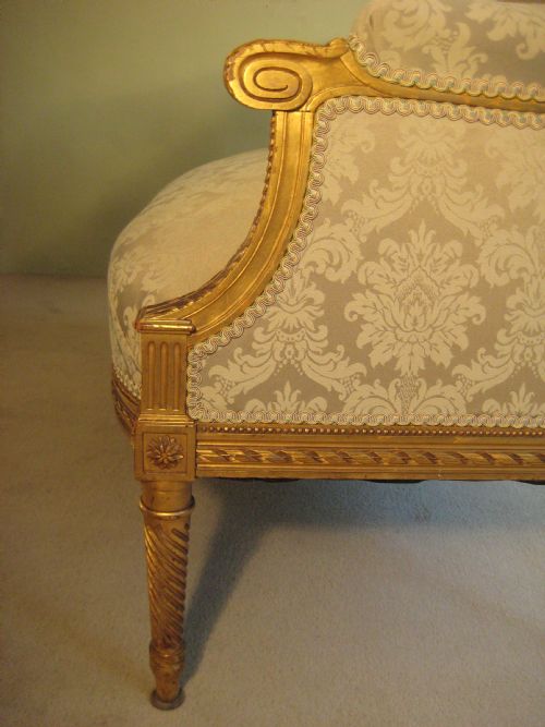 FRENCH GILTWOOD LOUIS XVI STYLE SOFA - ADDITIONAL PHOTO 4