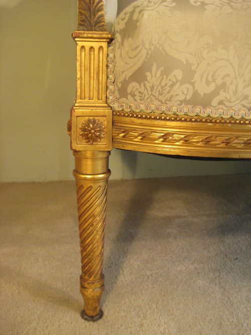 FRENCH GILTWOOD LOUIS XVI STYLE SOFA - ADDITIONAL PHOTO 9
