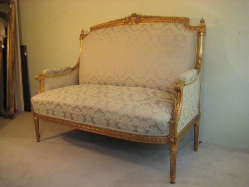 FRENCH GILTWOOD LOUIS XVI STYLE SOFA - ADDITIONAL PHOTO 11