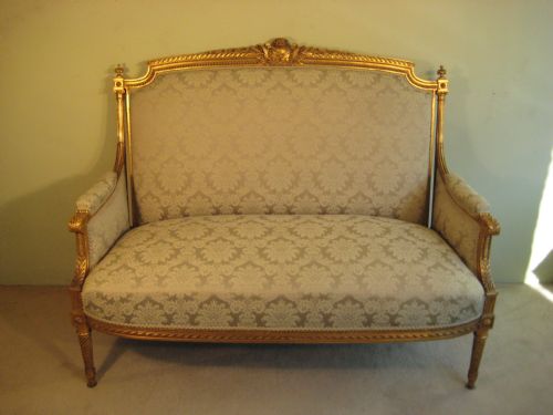 FRENCH GILTWOOD LOUIS XVI STYLE SOFA - ADDITIONAL PHOTO 12