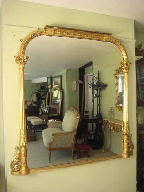 19th century english gilt overmantle - CATEGORY: ANTIQUE MIRRORS - DATED 1860