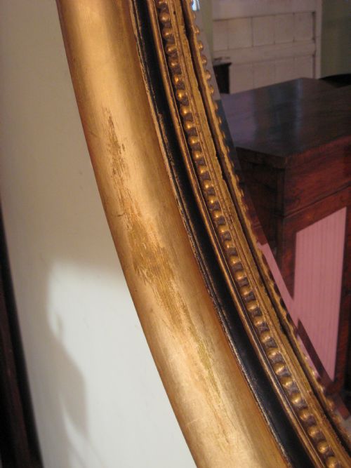 PAIR OF LARGE OVAL GILT MIRRORS - ADDITIONAL PHOTO 4