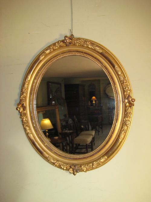 PAIR OF FRENCH GILT OVAL MIRRORS - ADDITIONAL PHOTO 2