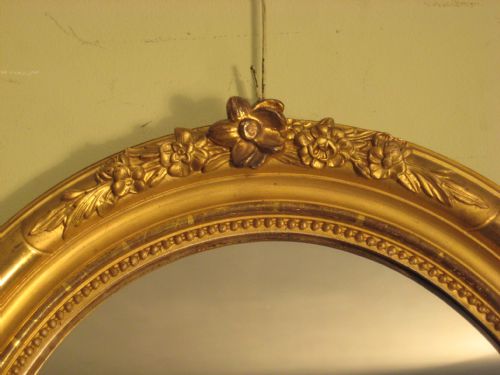 PAIR OF FRENCH GILT OVAL MIRRORS - ADDITIONAL PHOTO 3