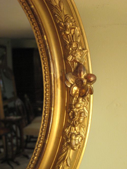 PAIR OF FRENCH GILT OVAL MIRRORS - ADDITIONAL PHOTO 4