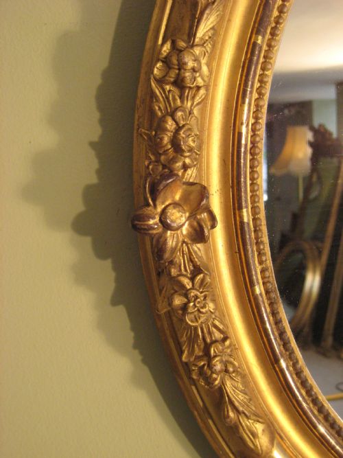PAIR OF FRENCH GILT OVAL MIRRORS - ADDITIONAL PHOTO 5