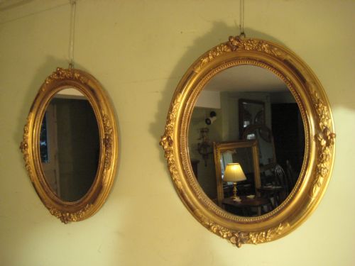 PAIR OF FRENCH GILT OVAL MIRRORS - ADDITIONAL PHOTO 6