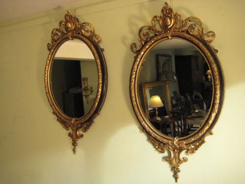 PAIR EBONISED AND PARCELGILT MIRRORS - ADDITIONAL PHOTO 6