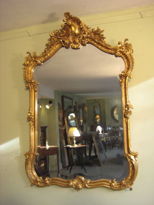 french gilt wall mirror - CATEGORY: ANTIQUE MIRRORS - DATED 1900
