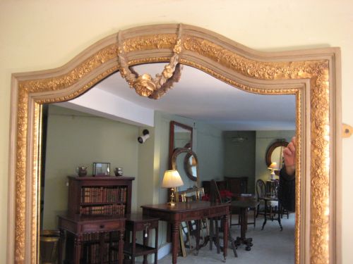 FRENCH PAINTED AND PARCELGILT MIRROR - ADDITIONAL PHOTO 1