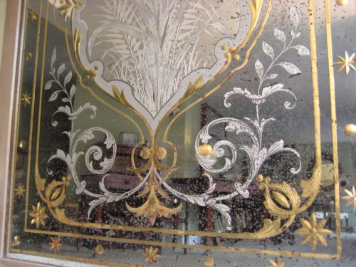PAIR VICTORIAN CUT AND ETCHED GLASS PUB MIRRORS - ADDITIONAL PHOTO 10