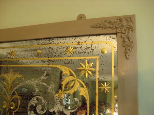 PAIR VICTORIAN CUT AND ETCHED GLASS PUB MIRRORS - ADDITIONAL PHOTO 11
