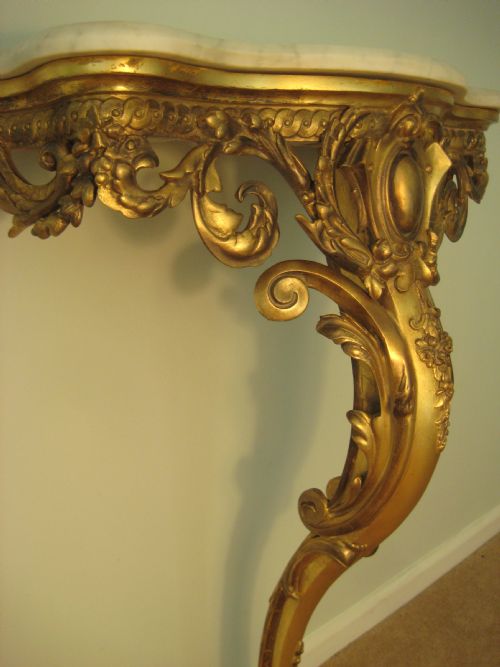 ENGLISH GILT CONSOLE TABLE - ADDITIONAL PHOTO 6