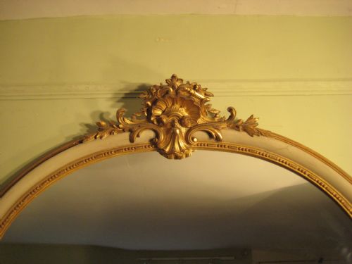 PAIR LARGE FRENCH PAINTED AND PARCELGILT MIRRORS - ADDITIONAL PHOTO 3