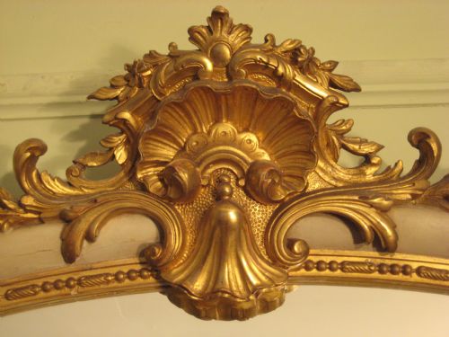 PAIR LARGE FRENCH PAINTED AND PARCELGILT MIRRORS - ADDITIONAL PHOTO 5
