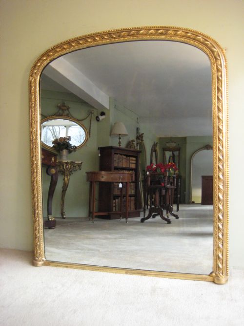 english gilt arch top overmantle - CATEGORY: ANTIQUE MIRRORS - DATED 1880